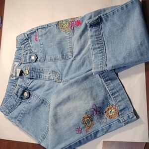 Girls Vintage Old Navy Blue Jeans with Embroidery